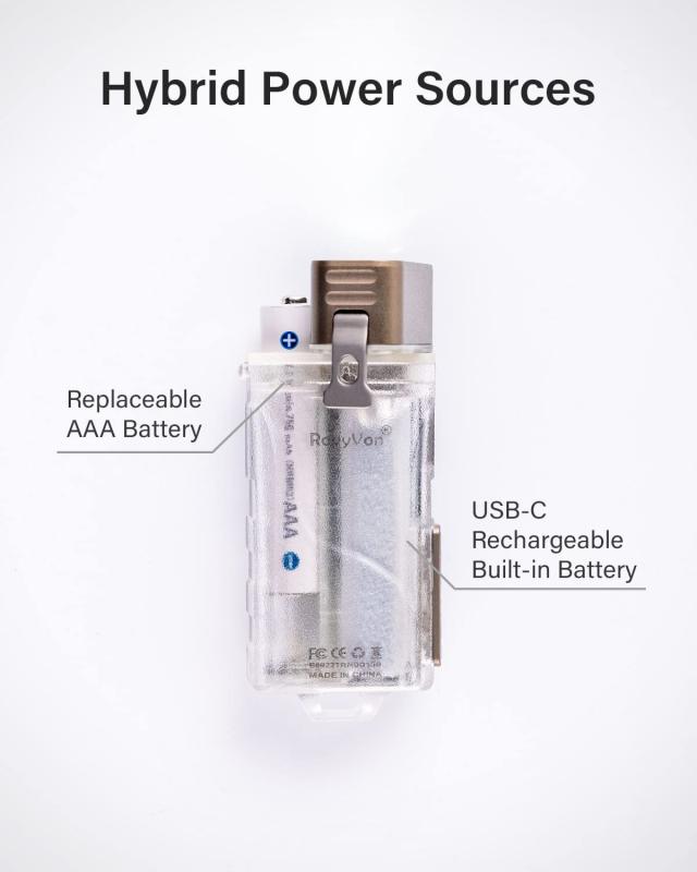 RovyVon E8 EDC 懐中電灯、700 高ルーメン USB C 充電式 LED キーチェーン 懐中電灯 超高輝度、Li-po または AAA 交換可能バッテリーで動_3