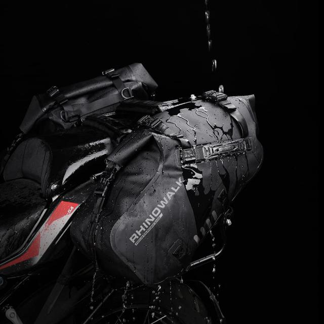 Rhinowalk オートバイサドルバッグ 防水 防振モーターサイドバッグ ショルダーバッグ オートバイパニア 28L(14L*2) ほとんどのアドベンチ