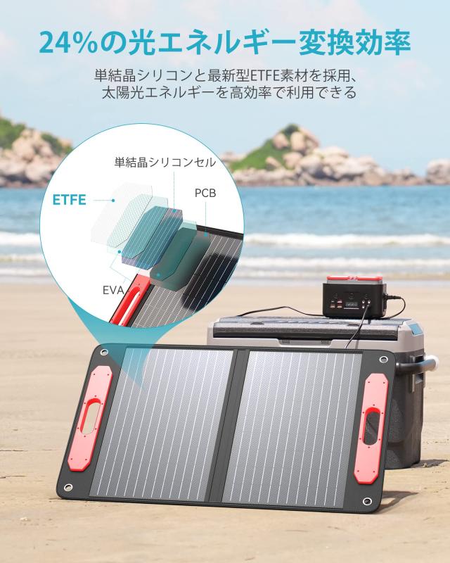 ELECAENTA ソーラーパネル 75W PD45Ｗ/QC3.0急速充電 折りたたみ式ソーラーチャージャー 3M超長DCケーブル 直/並列可 逆流防止 ポータブ ELECAENTA ソーラーパネル 75W PD45W/QC3.0急速充電 折りたたみ式