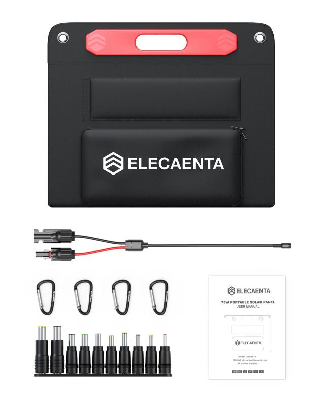 ELECAENTA ソーラーパネル 75W PD45W/QC3.0急速充電 折りたたみ式