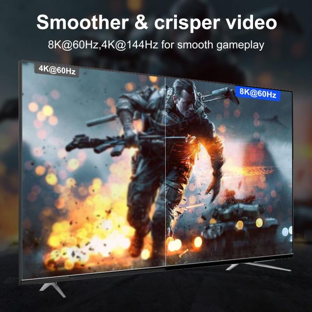 FDBRO 8K 光ファイバー DisplayPort 1.4 ケーブル UHD DP ケーブルサポート 32.4Gbps/HDR/VRR/QMS/8K@60Hz/4K@144Hz HDTV、ラップトップ_2