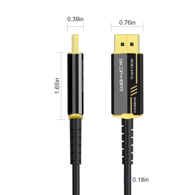 FDBRO 8K 光ファイバー DisplayPort 1.4 ケーブル UHD DP ケーブルサポート 32.4Gbps/HDR/VRR/QMS/8K@60Hz/4K@144Hz HDTV、ラップトップ_7