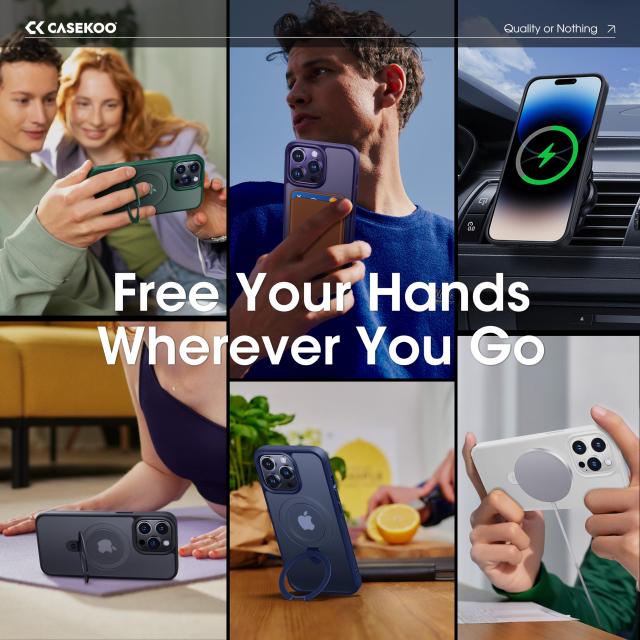 【2024必見！4in1多機能満載】CASEKOO iPhone14Pro 用 ケース 隠しスタンド 横縦両立 米軍MIL規格 耐衝撃 MagSafe対応 スマホケース 薄形の通販は