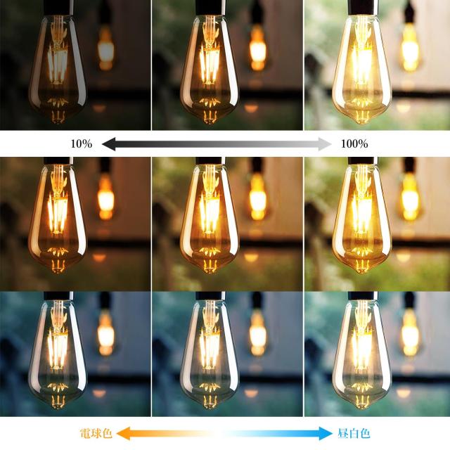 LVWIT ペンダントライト E26口金 LED電球付き 調光調色 消費電力6W