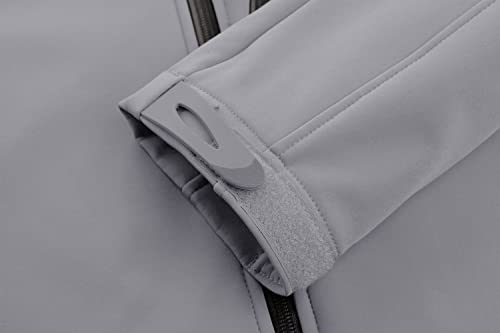 [KEFITEVD] マウンテンパーカー トレッキング ジャンパー メンズ 撥水 防寒 ジャケット ミリタリー 裏フリース ストレッチ ライトグレー_3