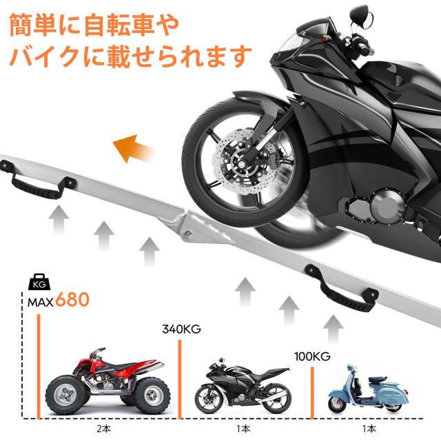 HSINRAMP ラダーレール バイク 1本セット (長さ227.5cm 幅30.5cm