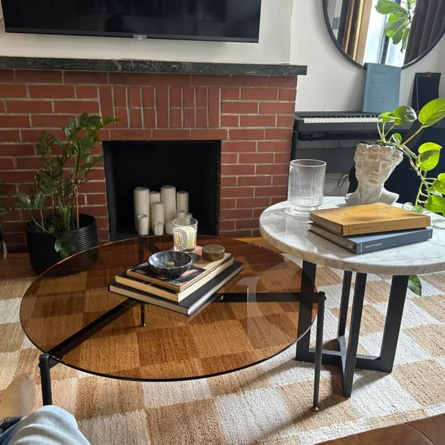 ローテーブル ガラス センターテーブル 丸 ブラウン 幅80cm リビングテーブル 円形 おしゃれ 丸テーブル : ローテーブル ガラス センターテーブル 丸 ガラス