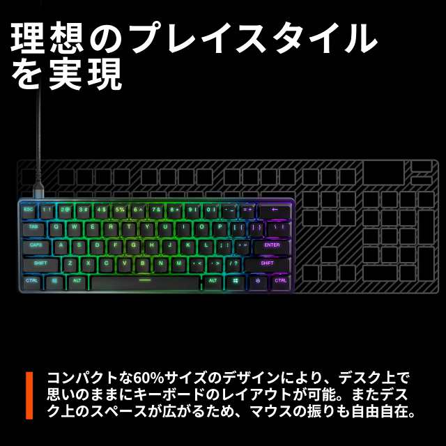 SteelSeries ゲーミングキーボード ミニサイズ Apex 9 Mini US 有線