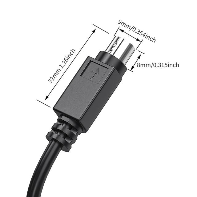 JUXINICE Mini-DIN 8ピンオス-オスケーブル 銅線 8ピンシリアル RS232