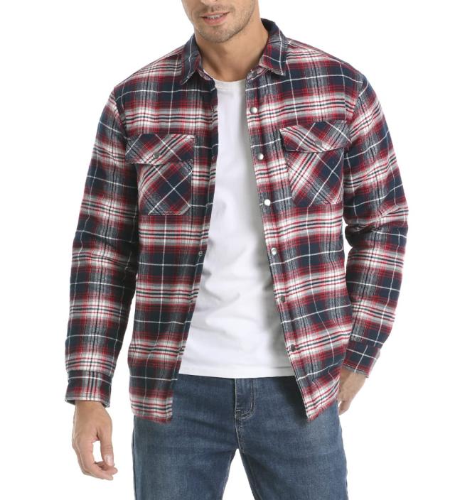 [KEFITEVD] アウトドアジャケット メンズ 厚手 保温 ネルシャツ 綿100 ビッグシルエット チャックシャツ 長袖 胸ポケット ビジカジ 通勤 KEFITEVD] アウトドアジャケット メンズ 厚手 保温 ネルシャツ 綿100