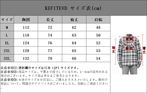 [KEFITEVD] 長袖シャツ 防風 立ち襟 ポケット付き ジャケット メンズ チェック スナップ付き バイク用 コート 大きいサイズ アウトドア_6
