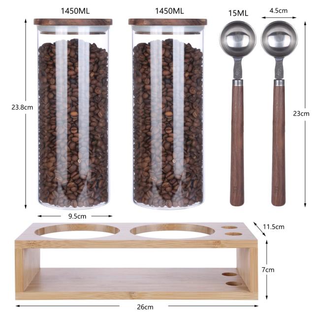 KKC コーヒー豆 保存容器 密閉 キャニスター 珈琲豆 コーヒー粉 ナッツ スナック 紅茶 食品貯蔵 砂糖 塩 小麦粉 酵母 食品類 1450ML 2個の通販は