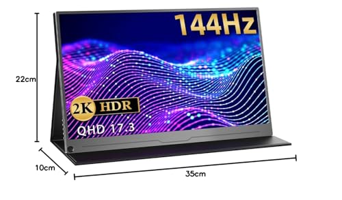 EVICIV モバイルモニター 17.3インチ 2K 144Hz 自立型 非光沢 IPS 100%sRGB ゲーム ポータブル ブルーライト軽減 ゲーム用モニター VESA_7
