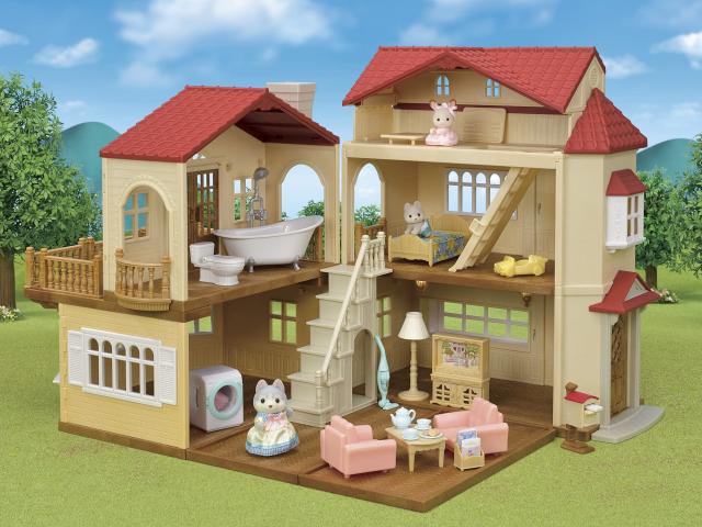 シルバニアファミリー お家 【 赤い屋根の大きなお家 デラックスセット -屋根裏はひみつのお部屋- 】 22-RZ STマー_2