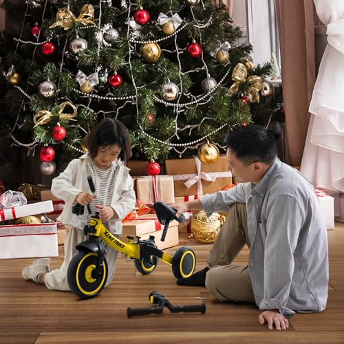 besrey 子供用三輪車 XIN1 三輪車 かじとり ランニングバイク ベビーカー 手押し棒 1歳から5歳まで 折りたたみ 軽量 ハンドル 調整可能_6