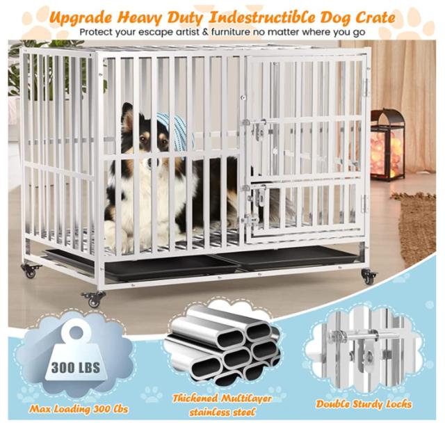 OLMMT ペット かご 犬 クレート 鉄製 ステンレス鋼 隔絶式設計 A-95 OLMMT ペット かご 犬 クレート 鉄製 ステンレス鋼 隔絶式設計 A-95