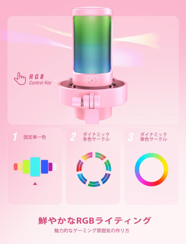 FIFINE USBコンデンサーマイク RGBライト カーディオイド指向性 プラグ＆プレイPC用マイク USBケーブル付きプレステマイク タ 送料無料楽天ランキング1位獲得FIFINE USB