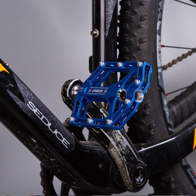 Corki Cycles 自転車用ペダル TOPO チタン フラット プラットフォーム マウンテン バイク ペダル - 9/16 -ブルー