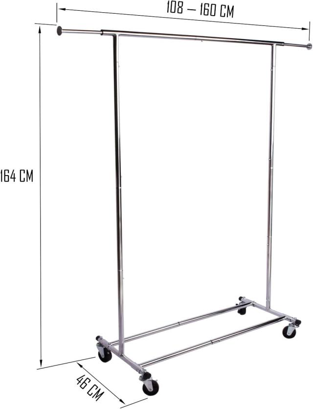 DRM 業務用ハンガーラック 横伸縮幅108-160cm 耐荷重110kg パイプハンガー 頑丈 丈夫 シルバー (幅108-160)_5