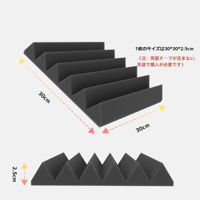 吸音材 防音シート 2.5*30*30cm 防音 遮音 防音材 壁に貼る 消音 吸音材 防音シート 2.5*30*30cm 防音 遮音 防音材 壁に貼る 消音