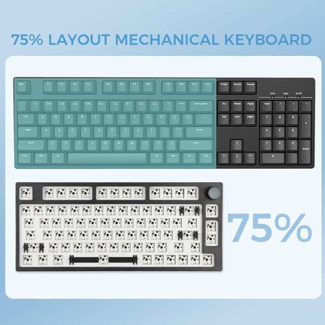 【????新登場】EPOMAKER TH80 Pro ゲーミングキーボードキット 75% 80キー ホットスワップ対応 Bluetooth 5.0/2.4GHz/Type-C有線 メカニの通販は
