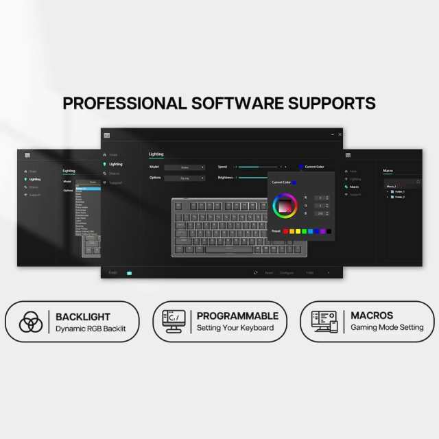 【????新登場】EPOMAKER TH80 Pro ゲーミングキーボードキット 75% 80キー ホットスワップ対応 Bluetooth 5.0/2.4GHz/Type-C有線 メカニの通販は