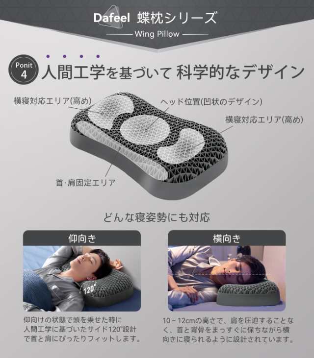 Dafeel 枕 まくら 安眠枕 無重力ジェルピロー 高反発 横向き対応 TPE素材 丸洗い可能 蒸れない ハニカム構造 体圧分散 人間工学 高さ調節の通販はau  PAY マーケット - hkマーケット | au PAY マーケット－通販サイト