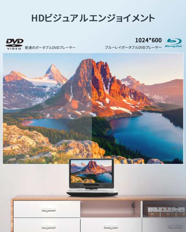 FANGOR ポータブルブルーレイプレーヤー 12型 HDMI出力対応 高精細11.4インチ 270度回転TFT液晶 CPRM 3時間連続再生  バッテリー内蔵 車載の通販はau PAY マーケット - ks-shop2 | au PAY マーケット－通販サイト