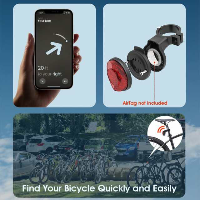Amazon | JeeSoarToFar アップルAirTag用自転車ベル、AirTag