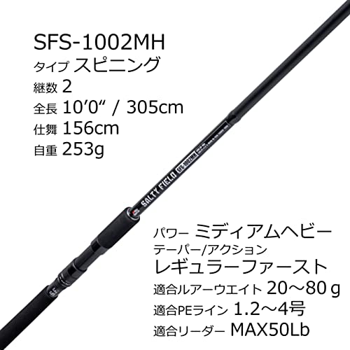 AbuGarcia (アブガルシア) ソルティーフィールド SALTYFIELD SFS-1002MH 釣竿 釣り竿 ライトショアジギング シーバスロッド_1
