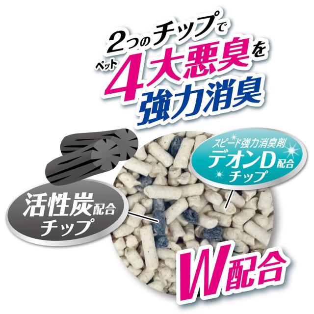 ペティオ (Petio) 各社共通 システムトイレ用猫砂 消臭・抗菌ペーパーチップ活性炭入４Ｌ ケース販売_2