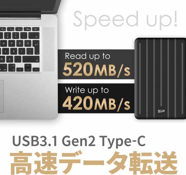 シリコンパワー ポータブルSSD 2TB USB3.1 Gen2 PS4/5動作確認済 耐 ...