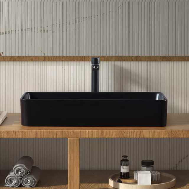 LUYI ブラック 洗面ボウル 手洗いボウル 洗面台 610x345x110の LUYI ブラック 洗面ボウル 手洗いボウル 洗面台 610x345x110の