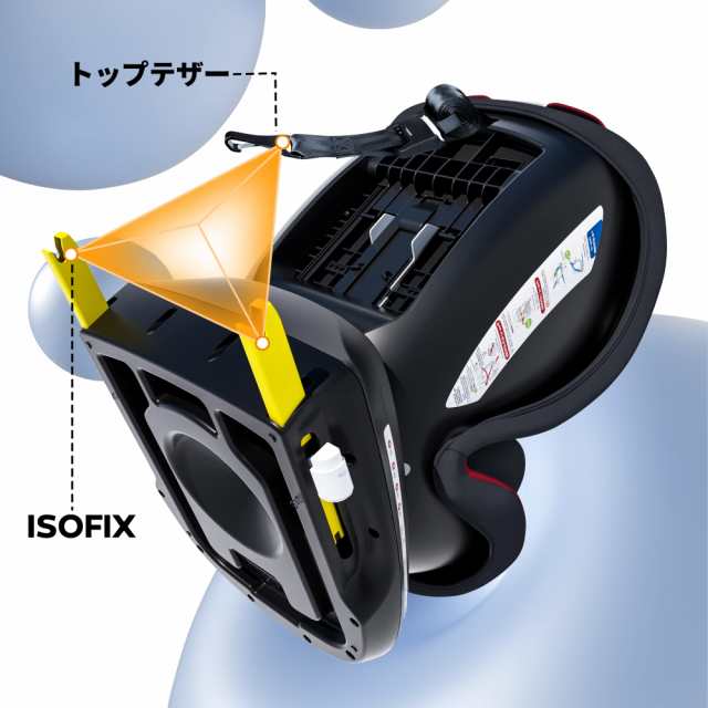 Reecle チャイルドシート 360° 回転式 新生児-12歳頃 (0-36kg) ISOFIX対応 シートベルト固定 (レッド)