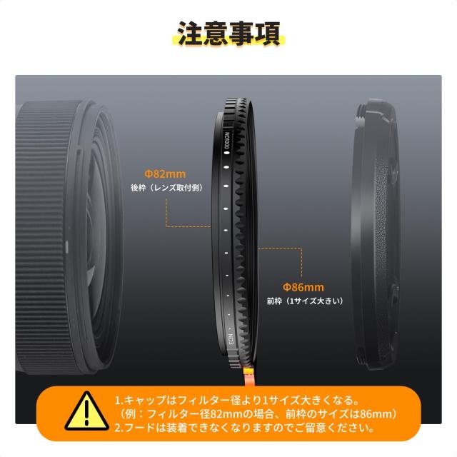 K＆F Concept 49mm 可変NDフィルター ND3-ND1000 日本製AGC光学ガラス HD超解像力 低い反射率 360°無段階調節可能 28層ナノコーティング_6