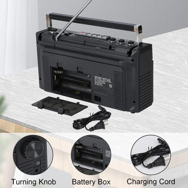 POVWUATH ポータブルラジカセ 録音 コンパクト Bluetooth搭載 USB / SDカードMP3再生 AM/FM/SWラジオ イヤホン利用可能 AC電源コード付き