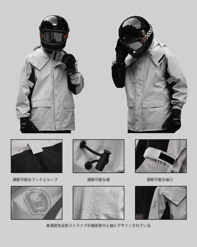[IRON JIA’S] レインスーツ メンズ M バイク用レインジャケット 上下セット レインウエア レインコート 自転車 防水 撥水 雨カッパ 雨具_3