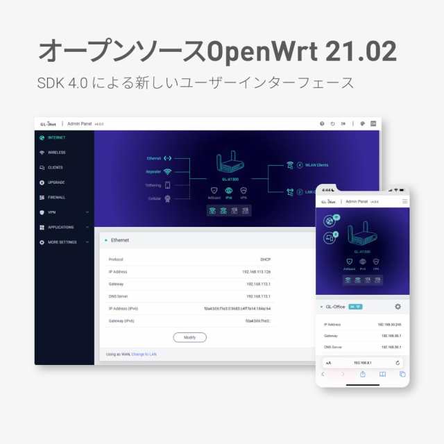 GL.iNet GL-A1300 Slate Plus ルーター VPN トラベル 無線 ギガビット