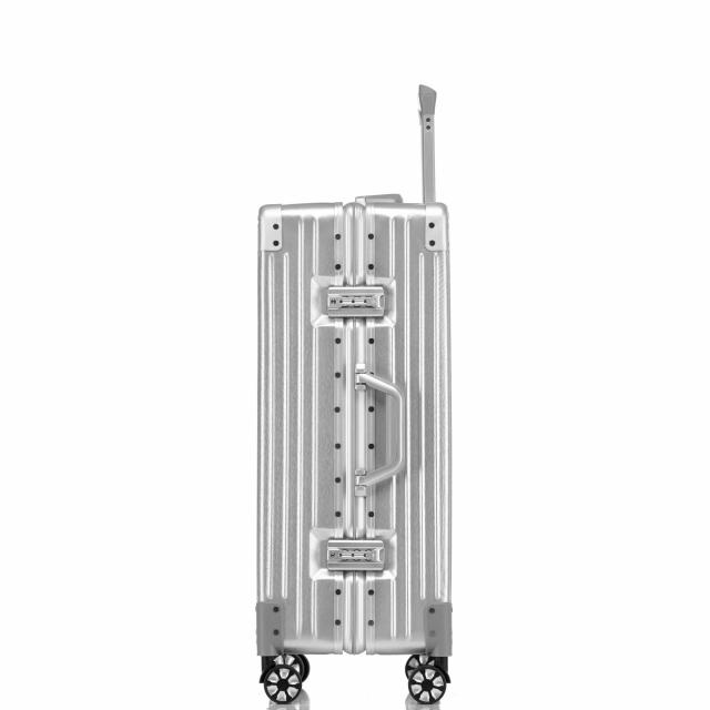 [Yuweijie] スーツケース アルミフレーム キャリー 軽量キャリーバッグ，シルバー XXLサイズ 7泊-10泊 (78*46*29.5cm,90L 託送必要)