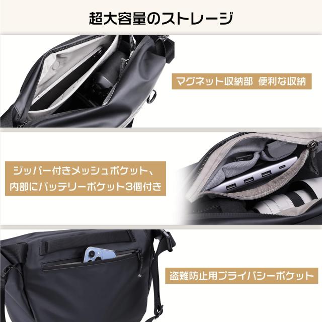Ulanzi カメラバッグ ショルダーバッグ スリングバッグ 仕切り