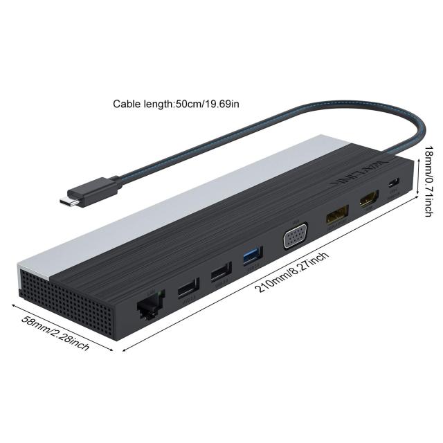WAVLINK USB-C 4Kトリプル ドッキングステーション 100W 出力 USB3.0 USB-C 4K HDMI_7