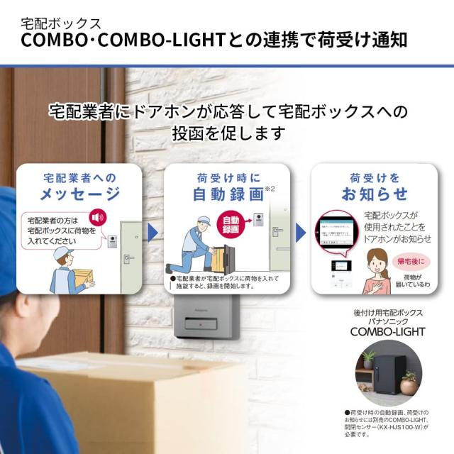 [パナソニック] テレビドアホン 宅配ボックス連携 COMBO COMBO-LIGHT あんしん応答機能 火災報知器連動 モニター 3.5型カラー液晶 玄関子_2