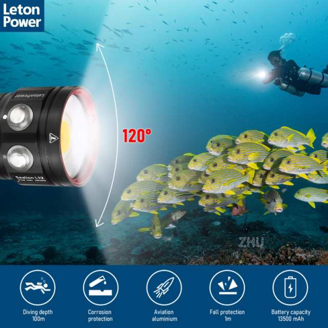 ダイビングライト、LetonPower L12 8000Lumens 水中ライト, 100m 水中ライト ダイビング、水中ライト ダイビング, タイプC充電 潜水用 ラの通販は ダイビングライト、LetonPower L12 8000Lumens 水中ライト, 100m 水中ライト ダイビング、水中ライト ダイビング, タイプC充電 潜水用 ラの通販は