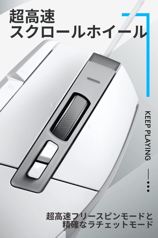 Logicool G ゲーミングマウス G502 X 有線 ゲーミング マウス G502X-WH LIGHTFORCE ハイブリッドスイッチ HERO 25K センサー 13個プログ_4