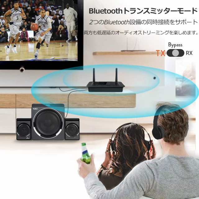 1Mii Bluetooth トランスミッター オーディオ レシーバー ブルートゥース 5.3 送受信機 、テレビ アンプ 用、aux 光デジタル  RCA USB aacの通販はau PAY マーケット - Litlulu Meena | au PAY マーケット－通販サイト