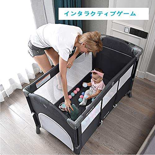 Wondc ベビーベッド プレイヤード ベビー 折りたたみ ベビー
