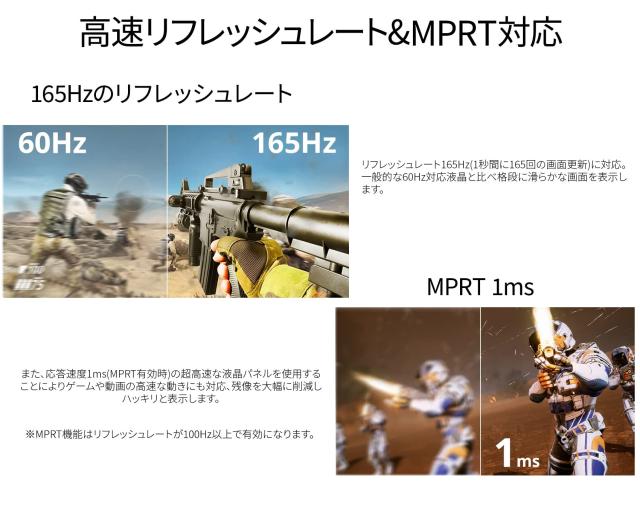 【Amazon.co.jp限定】 JAPANNEXT 27インチ ゲーミングモニター 165Hz 1ms フルHD 1920x1080解像度 VA パネル ディスプレイ (HDMI/Display_1