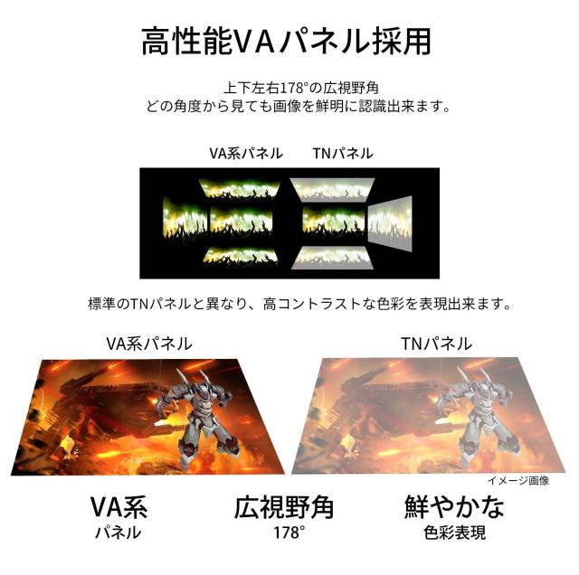 【Amazon.co.jp限定】 JAPANNEXT 27インチ ゲーミングモニター 165Hz 1ms フルHD 1920x1080解像度 VA パネル ディスプレイ (HDMI/Display_2