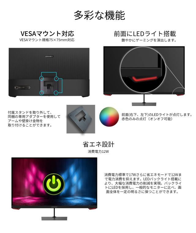 【Amazon.co.jp限定】 JAPANNEXT 27インチ ゲーミングモニター 165Hz 1ms フルHD 1920x1080解像度 VA パネル ディスプレイ (HDMI/Display_5