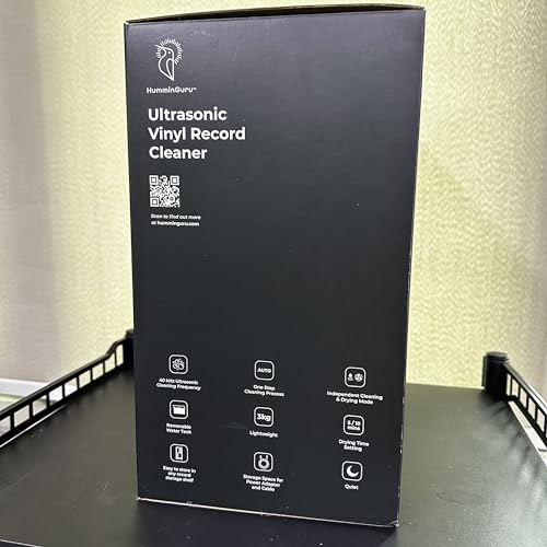 HumminGuru ハミングル HG-01 超音波式アナログレコードクリーナー HG01 + 7インチと10インチ用の専用アダプタ付き (HG01, 7”/10”/12”)